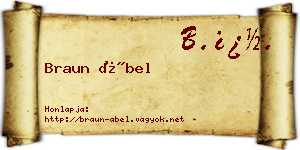 Braun Ábel névjegykártya